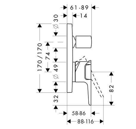 Bộ trộn bồn tắm âm AXOR Citerrio E 589.54.808